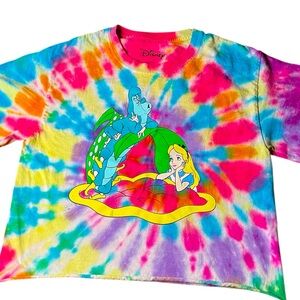 Disney Alice in Wonderland crop top tie dye S